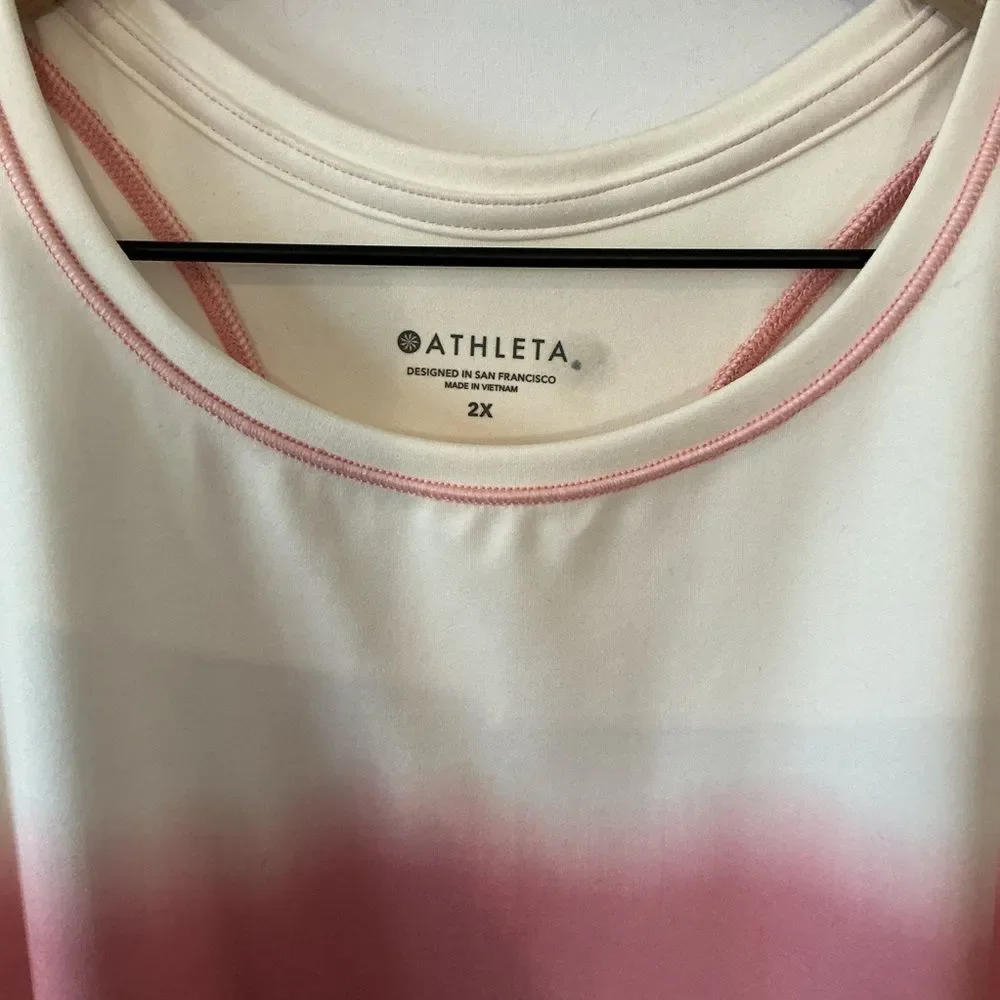 NWT Athleta Shanti Printed Crop Tank 2X White Orange Purple Ombre